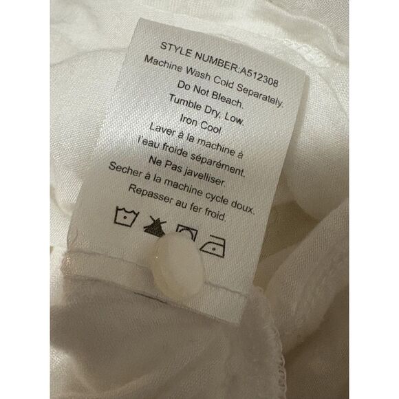 One September Blouse Womens Large White Lace Embroidered Peasant Top A512308 - Picture 7 of 7